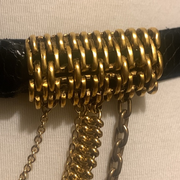 RARE 80’s FAHRENHEIT NEW YORK CONNIE BATES GOLD CHAINS AND CROC BELT - Picture 2 of 15
